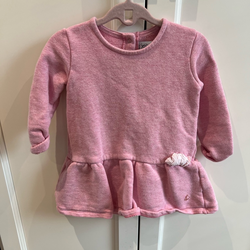 Petit Bateau Pink Peplum Kids dress 12m